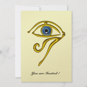 BLUE TALISMAN, Gold Horus Eye Invitation