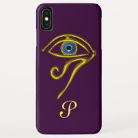 BLUE TALISMAN GOLD HORUS EYE MONOGRAM Purple