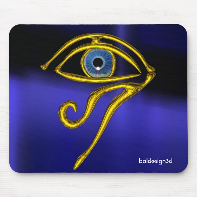BLUE TALISMAN / GOLD HORUS EYE MOUSE PAD (Front)
