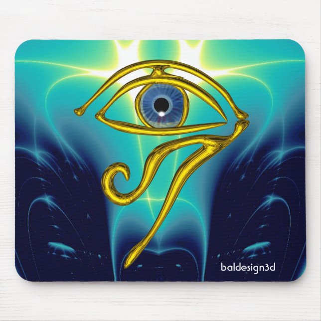 BLUE TALISMAN / GOLD HORUS EYE MOUSE PAD (Front)