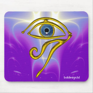 BLUE TALISMAN / GOLD HORUS EYE MOUSE PAD