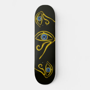 BLUE TALISMAN / GOLD HORUS EYE SKATEBOARD