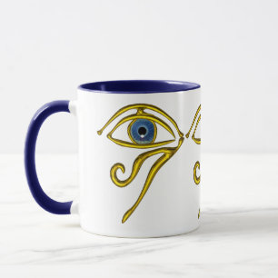 BLUE TALISMAN / GOLD HORUS EYE White Mug