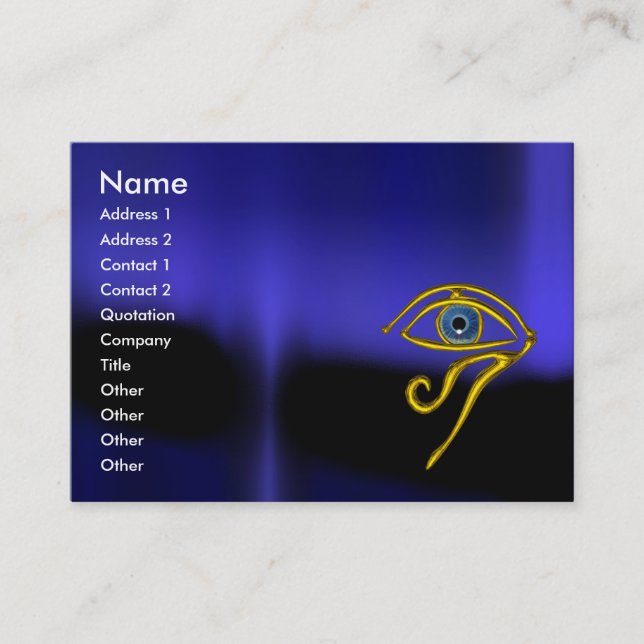 BLUE TALISMAN MONOGRAM black yellow Business Card (Front)