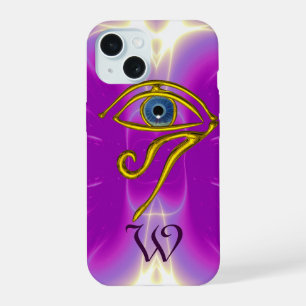 BLUE TALISMAN MONOGRAM Pink Fuchsia Purple iPhone 15 Case