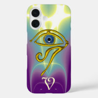 BLUE TALISMAN MONOGRAM Teal, Purple White