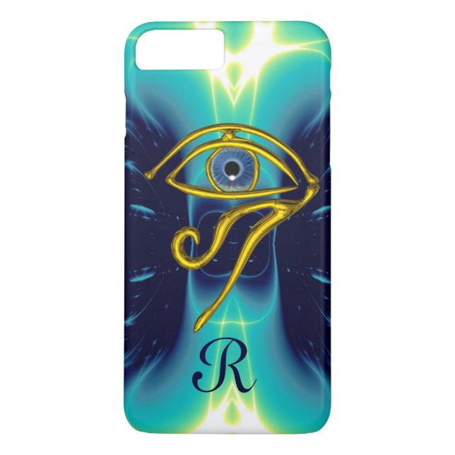 BLUE TALISMAN MONOGRAM  Teal, Turquoise White Case-Mate iPhone Case (Back)