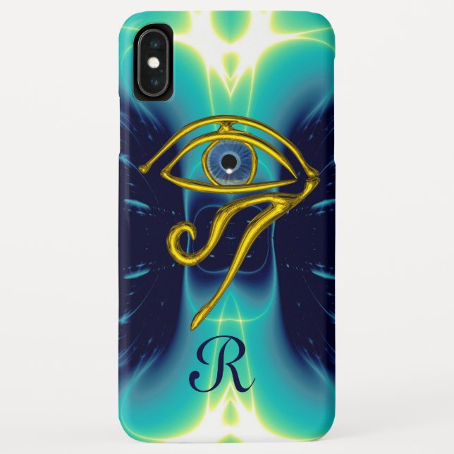 BLUE TALISMAN MONOGRAM  Teal, Turquoise White Case-Mate iPhone Case (Back)