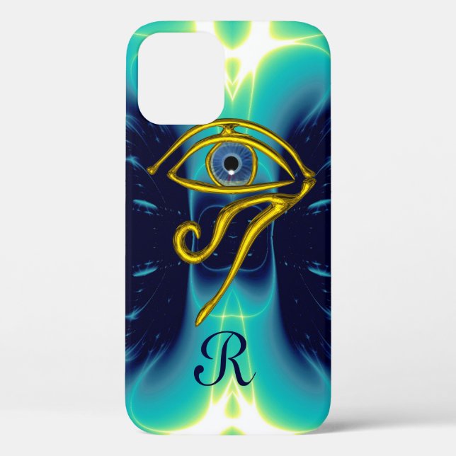 BLUE TALISMAN MONOGRAM  Teal, Turquoise White Case-Mate iPhone Case (Back)