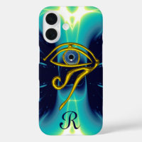 BLUE TALISMAN MONOGRAM  Teal, Turquoise White