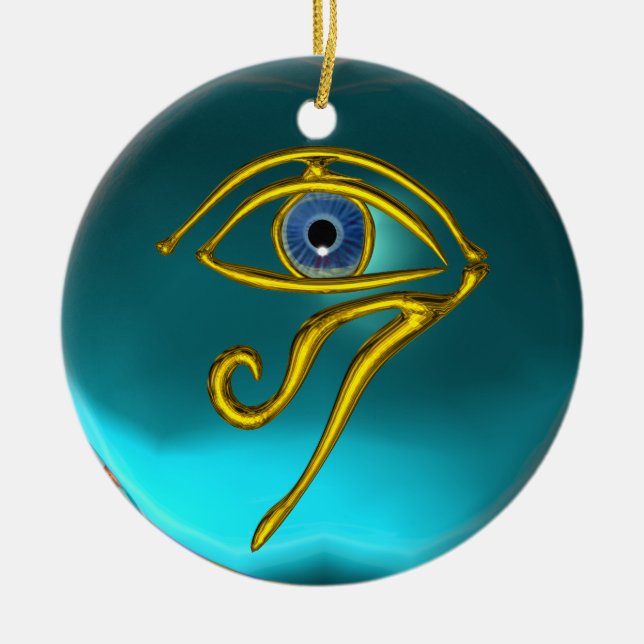 BLUE TALISMAN ,Sapphire Aquamarine Ceramic Tree Decoration (Front)