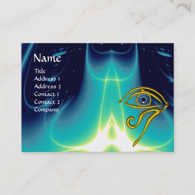BLUE TALISMAN, vibrant teal,aqua ,black,white Business Card (Front)
