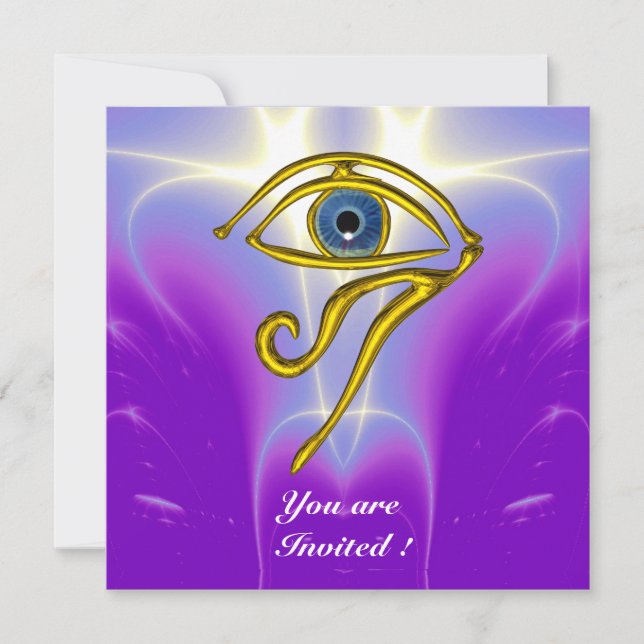 BLUE TALISMAN, white purple Invitation (Front)