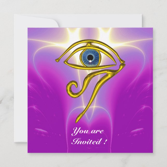 BLUE TALISMAN, white purple pink violet Invitation (Front)