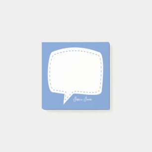 blue Talk Bubble Personalised Name speech bubble Post-it Notes