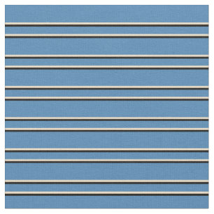 Blue, Tan, and Black Lines Fabric