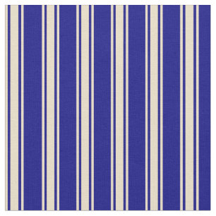 Blue & Tan Colored Lines Pattern Fabric