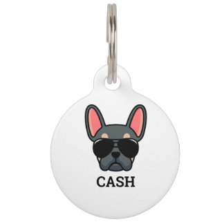 Blue Tan French Bulldog Pet ID Tag