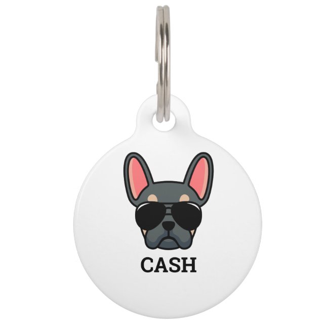 Blue Tan French Bulldog Pet ID Tag (Front)