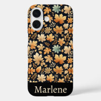 Blue Tan Ivory Autumn Leaves