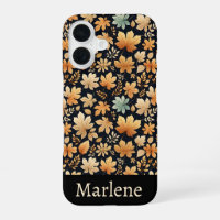 Blue Tan Ivory Autumn Leaves