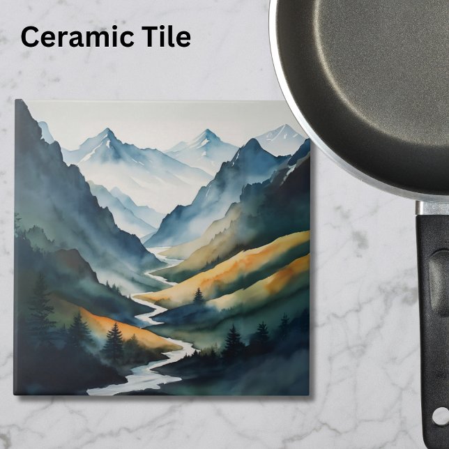 Blue Tan Mountain Scene Tile (Creator Uploaded)