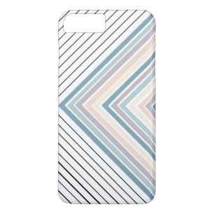 Blue Tan stripes plus black and white stripes iPhone 8 Plus/7 Plus Case