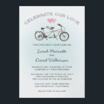 Blue Tandem Bicycle Wedding Invitation<br><div class="desc">This darling bicycle wedding invitation design by The Spotted Olive™ features a tandem bicycle with two sweet hearts and the words "Celebrate Our Love" typeset in a fun font on a light blue background. Copyright 2013-Present | The Spotted Olive™ | All Rights Reserved</div>