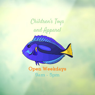 Blue tang fish cartoon illustration