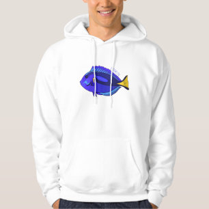 Blue tang fish cartoon illustration  hoodie