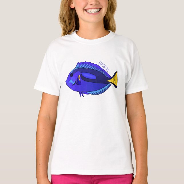 Blue tang fish cartoon illustration  T-Shirt (Front)