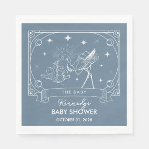 Blue Tarot Baby Shower Napkin