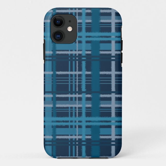 blue tartan Case-Mate iPhone case (Back)