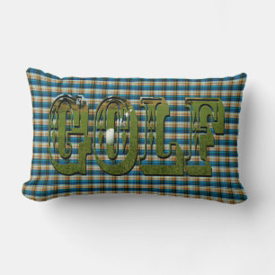 Blue Tartan Golf Logo Design, Lumbar Cushion