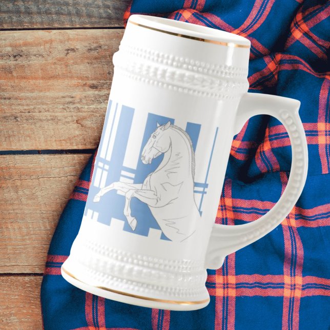 Blue Tartan Stallion Stein Mug (Creator Uploaded)