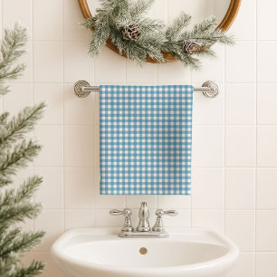 Blue Tartan Towel Cosy Gift for His Bathroom Style