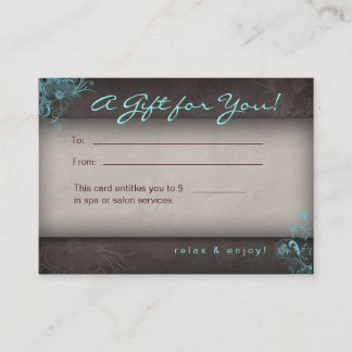 Blue Taupe Salon Spa Floral Gift Card