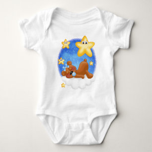 Blue Tawny Bear Baby Bodysuit