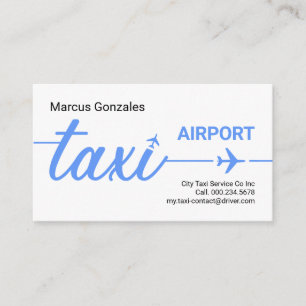 Blue Taxi Plane Runway Business Card