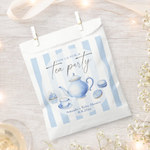 Blue Tea Party Baby Shower Favour Bags