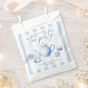 Blue Tea Party Baby Shower Favour Bags