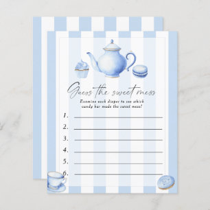 Blue tea party Baby shower Guess the sweet mess