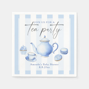 Blue Tea Party Baby Shower Napkin