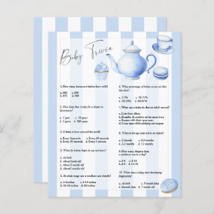 Blue tea party - Baby Trivia Baby Shower Game