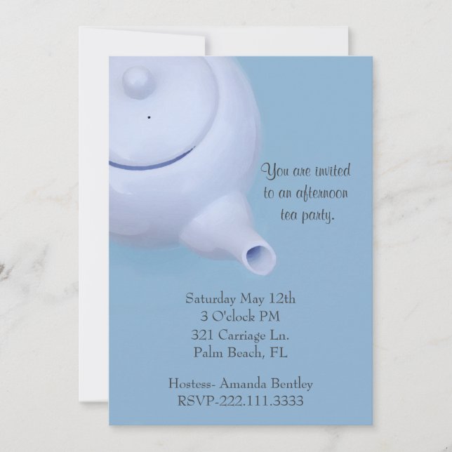 Blue Tea Party Invitation (Front)