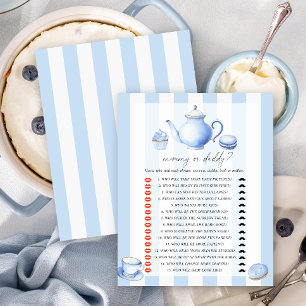 Blue tea party - mommy or daddy baby shower game