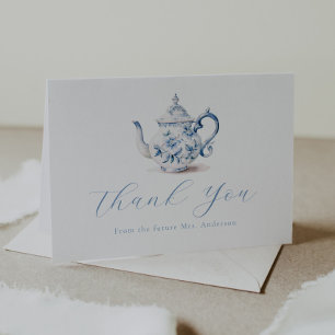 Blue Tea Party Thank You Note Card