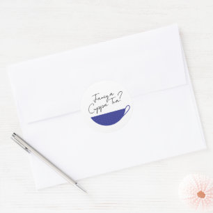 Blue Teacup Envelope Seal / Sticker