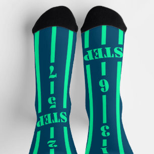 Blue teal 123 step bachata instructor  socks