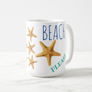 Blue & Teal Beach Please ! Starfish Classic Coffee Mug